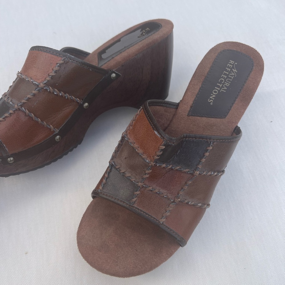 Natural Reflections Women's Patchwork Brown Mules - image 4